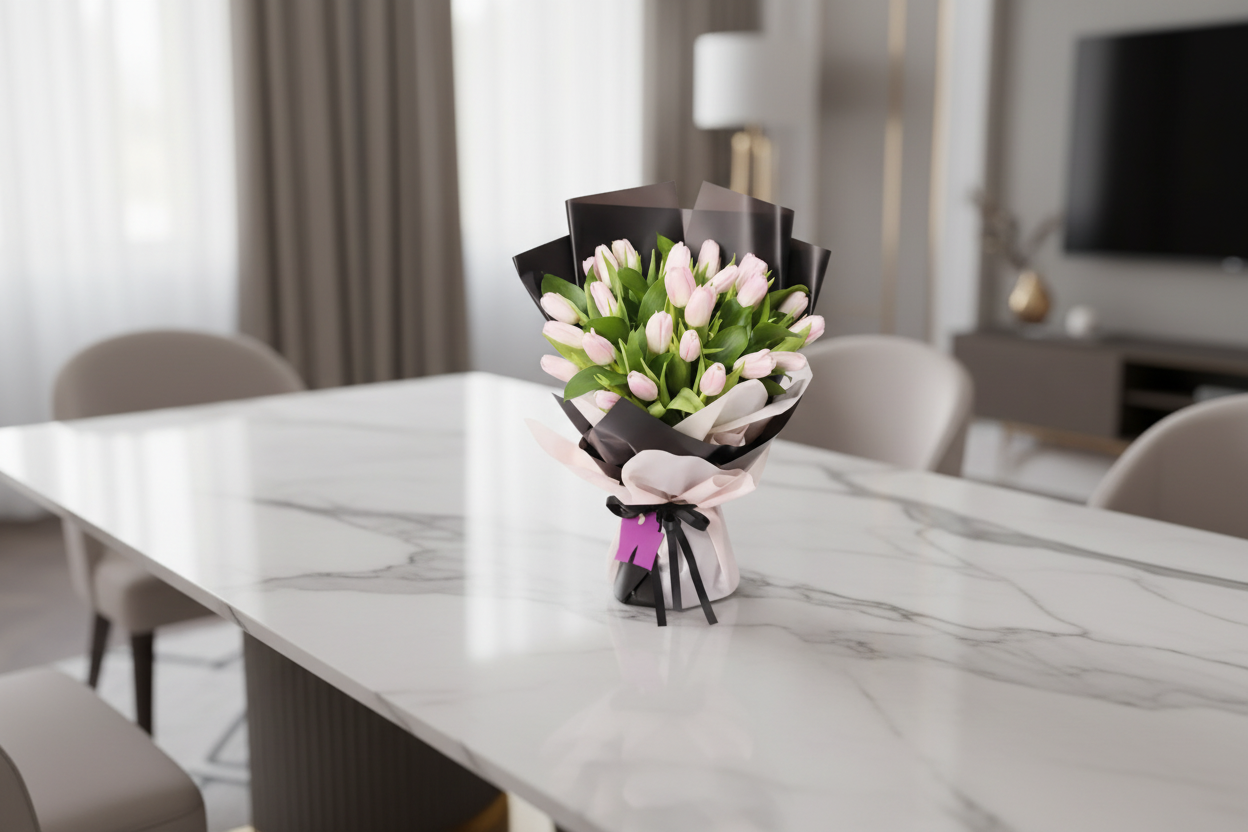 20 Pink Tulips Bouquet