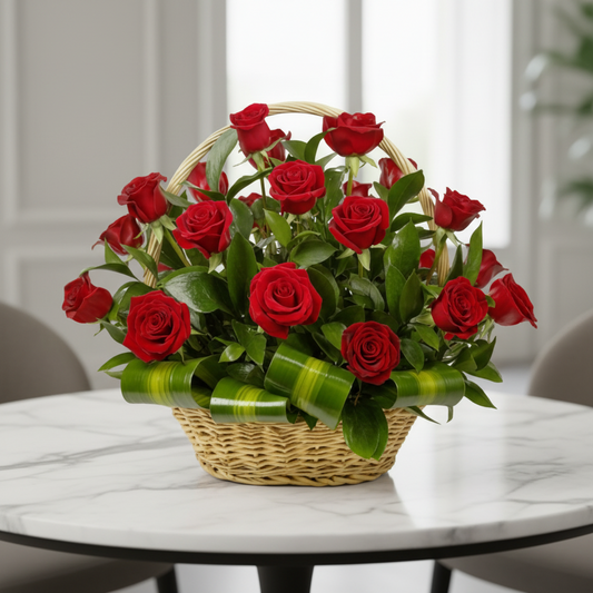 Red Rose Basket