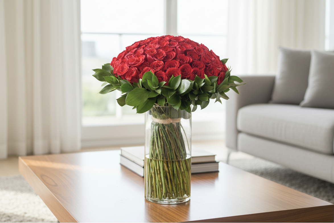 Red Rose Vase